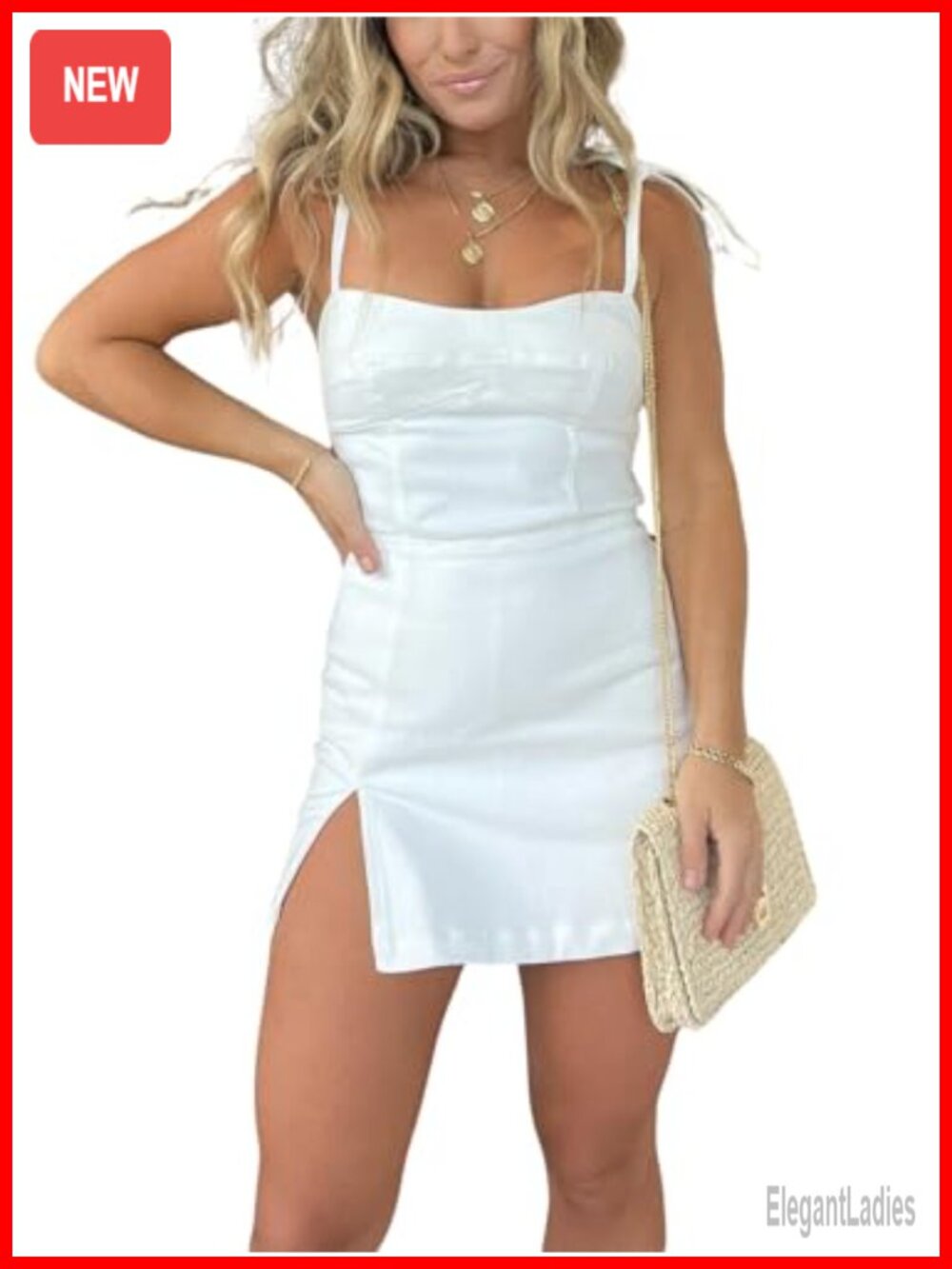 Tie Shoulder Denim Mini Dress Sleeveless Backless Bodycon Jean Dress